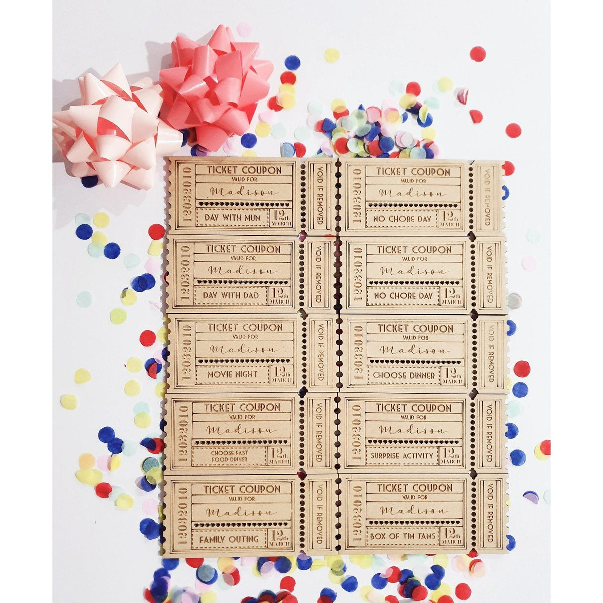 Birthday Coupon Tickets My Family Rulers