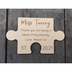 Teacher Gifts - Personalised Puzzle Journey Magnet - My Family Rulers