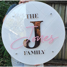 Load image into Gallery viewer, Premium Family Name Sign Plaque - My Family Rulers