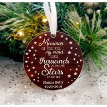 Load image into Gallery viewer, Remembrance Memory Star Bauble - My Family Rulers
