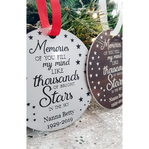 Remembrance Memory Star Bauble - My Family Rulers