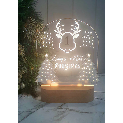 Sleeps Until Christmas Countdown LED Night Light - My Family Rulers