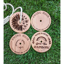 Load image into Gallery viewer, Personalised Round Wooden Tree Swing - My Family Rulers