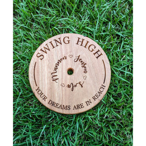 Personalised Round Wooden Tree Swing - My Family Rulers