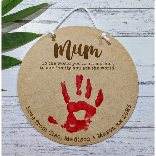 Mother's Day DIY Handprint Plaque - My Family Rulers