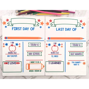 First + Last Day Of School Reversible Sign - My Family Rulers