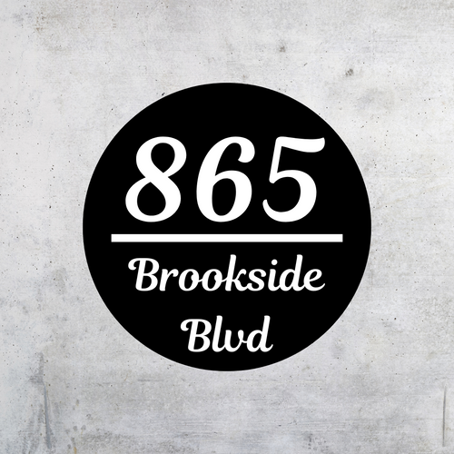 Circle Personalised House Number - All sizes