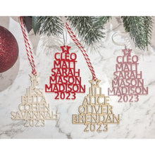 Load image into Gallery viewer, Family Name Christmas Tree Bauble - My Family Rulers