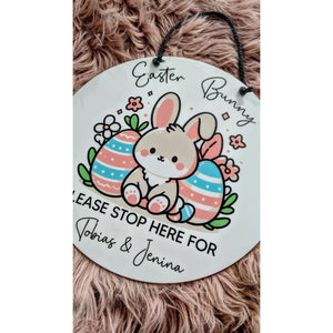Easter Bunny Sign - Please Stop Here - My Family Rulers