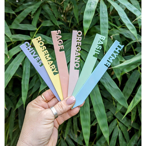 Acrylic Herb + Vegetable Garden Markers - My Family Rulers