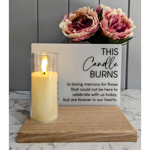 This Candle Burns Memory Plaque + Stand - My Family Rulers