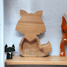 Load image into Gallery viewer, Wooden Money Box - Fox Money Box