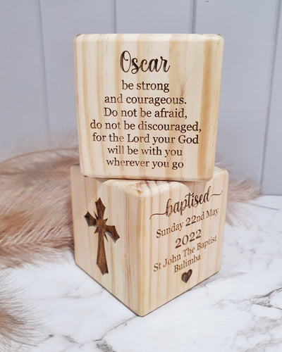 Baptism Block Keepsake – Personalised Gift