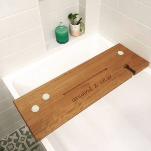 Bath Caddy - Personalised Hardwood - My Family Rulers