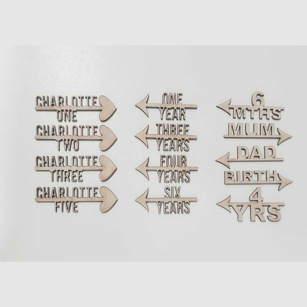 Wooden Milestone Markers - My Family Rulers