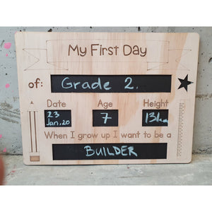 First Day of School Sign Reversible - My Family Rulers