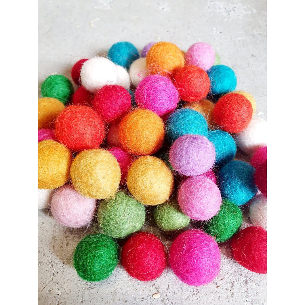 Coloured Felt Balls - My Family Rulers