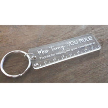 Load image into Gallery viewer, Teacher Gifts - Personalised Mini Ruler Keyring - My Family Rulers