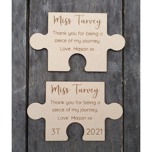 Teacher Gifts - Personalised Puzzle Journey Magnet - My Family Rulers