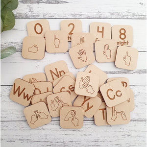 Auslan Alphabet + Numbers Tiles - My Family Rulers