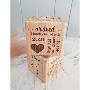 Birth Block Keepsake - Birth Details - My Family Rulers