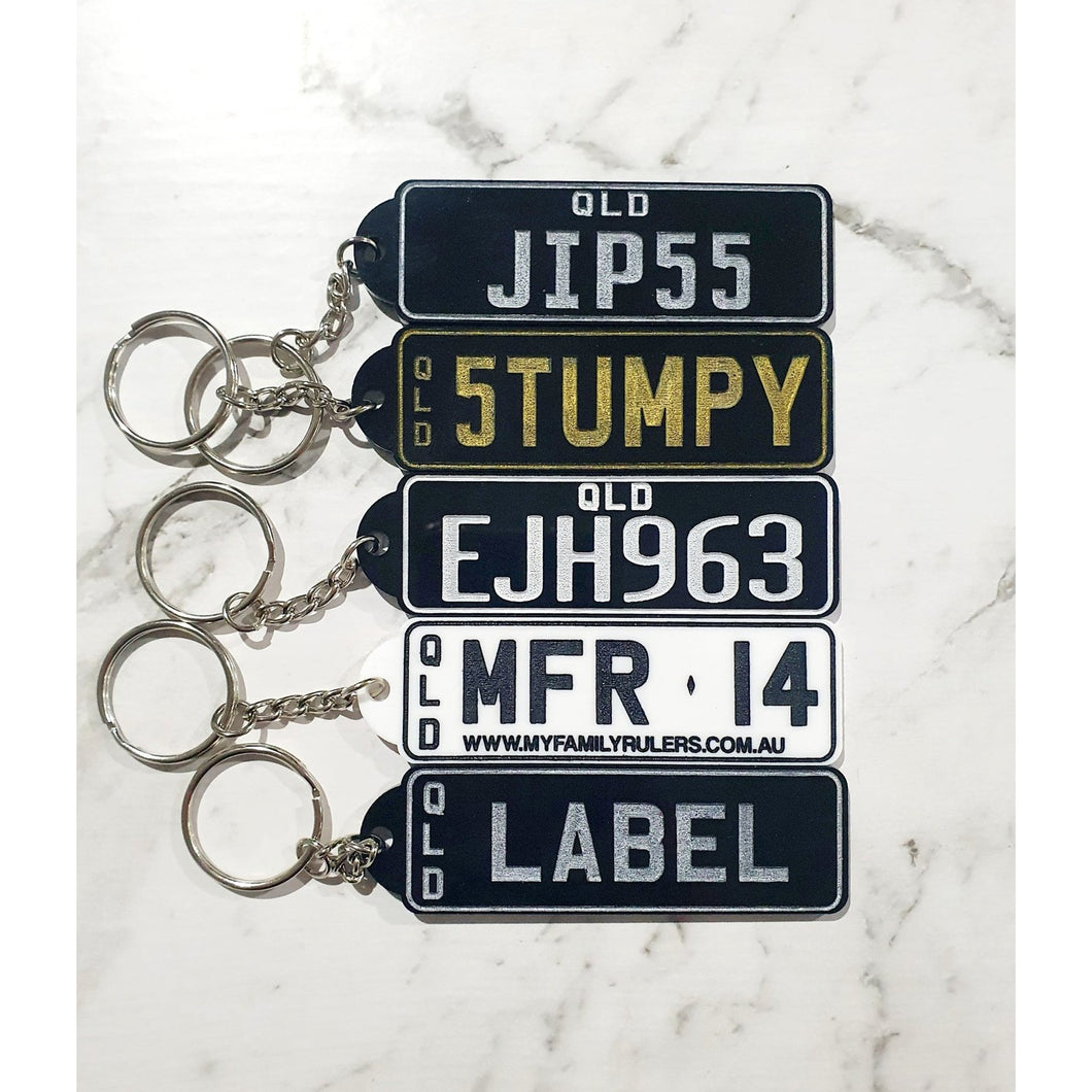 Custom number plate keyring deals