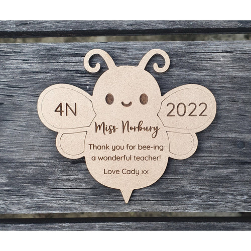 Teacher Gifts - Personalised Bee Magnet - My Family Rulers