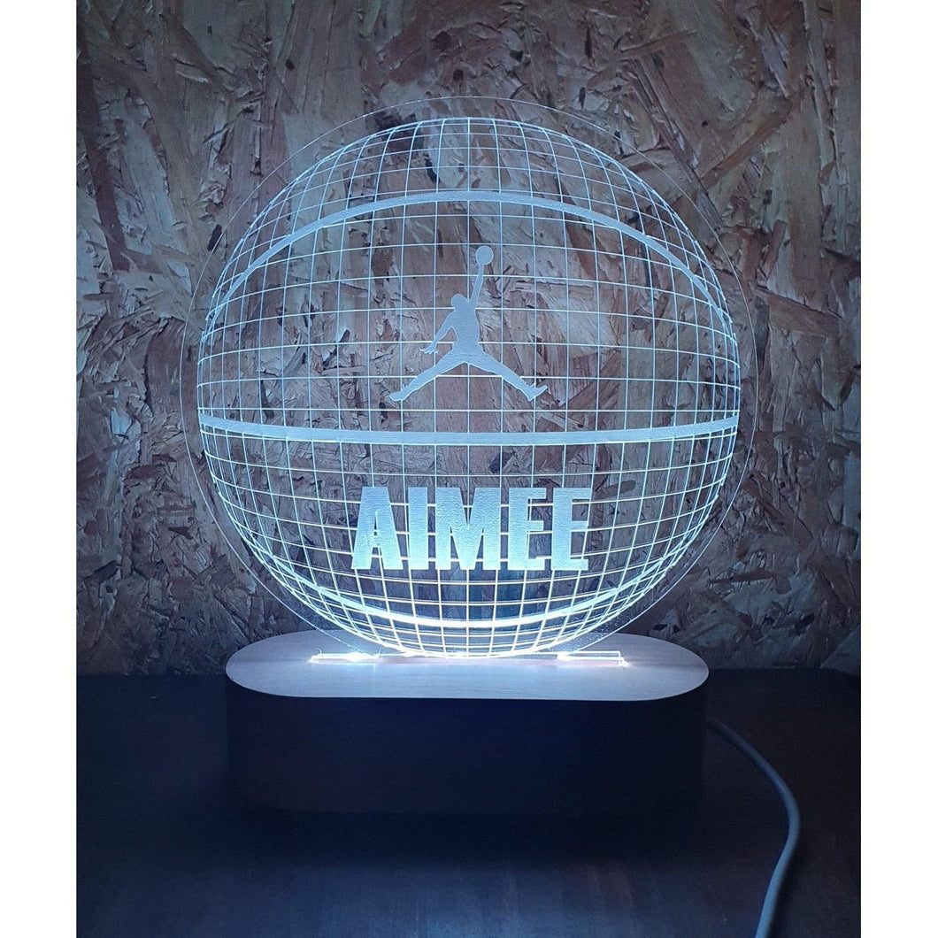 Personalised LED Night Light Basketball My Family Rulers