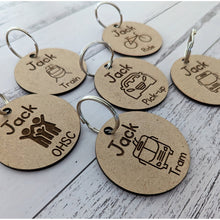 Load image into Gallery viewer, Transport School Keyrings - My Family Rulers