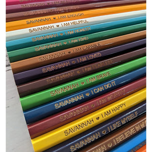 Affirmation Personalised Pencils - My Family Rulers