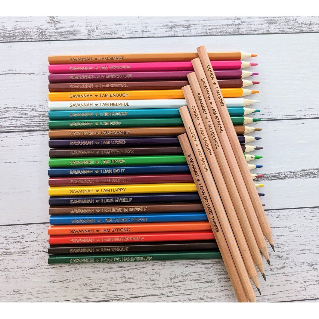 Affirmation Personalised Pencils - My Family Rulers