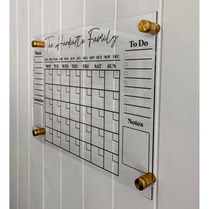 Clear Acrylic Wall Calendar - Customised - My Family Rulers