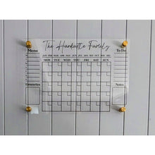 Load image into Gallery viewer, Clear Acrylic Wall Calendar - Customised - My Family Rulers