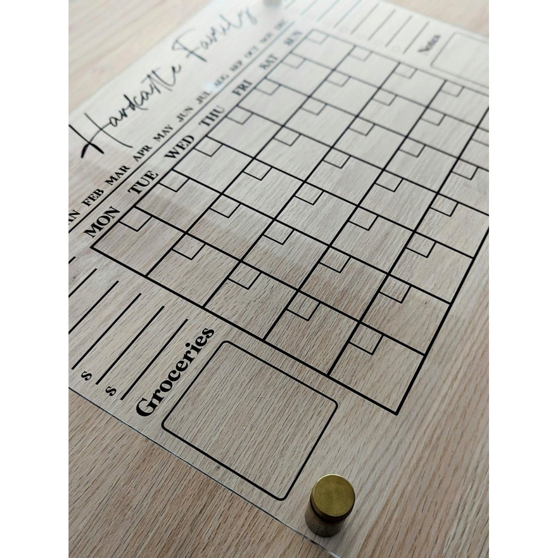 Acrylic Wall Calendar - Customised | My Family Rulers