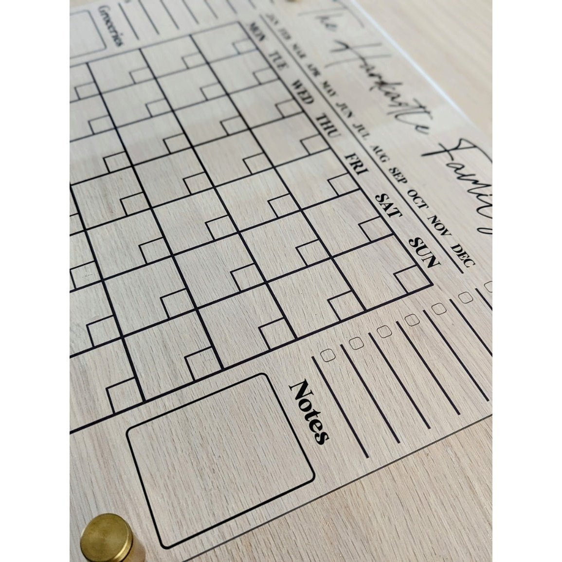 Acrylic Wall Calendar - Customised | My Family Rulers