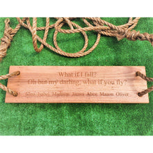 Load image into Gallery viewer, Personalised Wooden Tree Swing - My Family Rulers